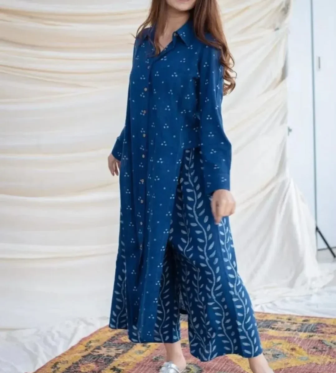 Dabu Print Kurti Set
