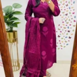 Dark Pink South Cotton Suit Set