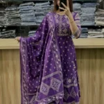 Dark Purple Anarkali Suit Set