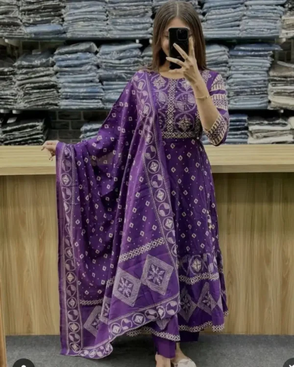 Dark Purple Anarkali Suit Set