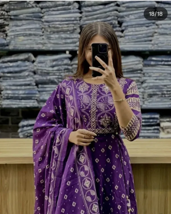 Dark Purple Anarkali Suit Set