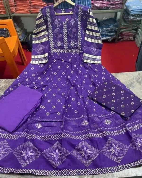 Dark Purple Anarkali Suit Set