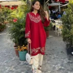 Dark Red Cotton Printed Co-Ord Set