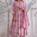 Flared Anarkali Kurti Pant Dupatta Set