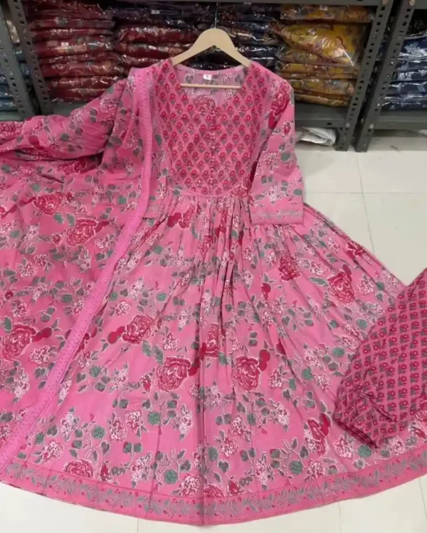 Flared Anarkali Kurti Pant Dupatta Set