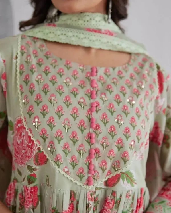 Flared Sanganeri Block Print Suit Set