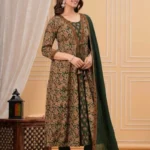 Floral Print Anarkali Suit Set For Party Wear
