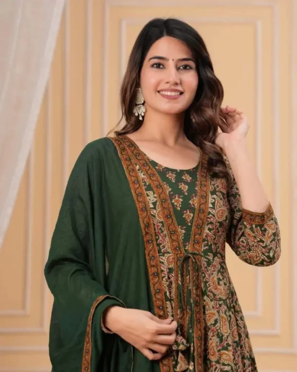 Floral Print Anarkali Suit Set For Party Wear