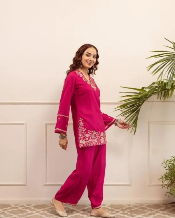 Floral Print Cotton Kurti Pant Set