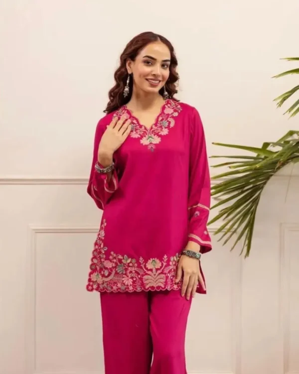 Floral Print Cotton Kurti Pant Set
