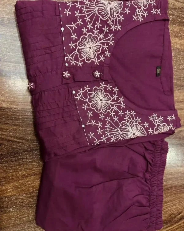 Floral Print Cotton Kurti Pant Set