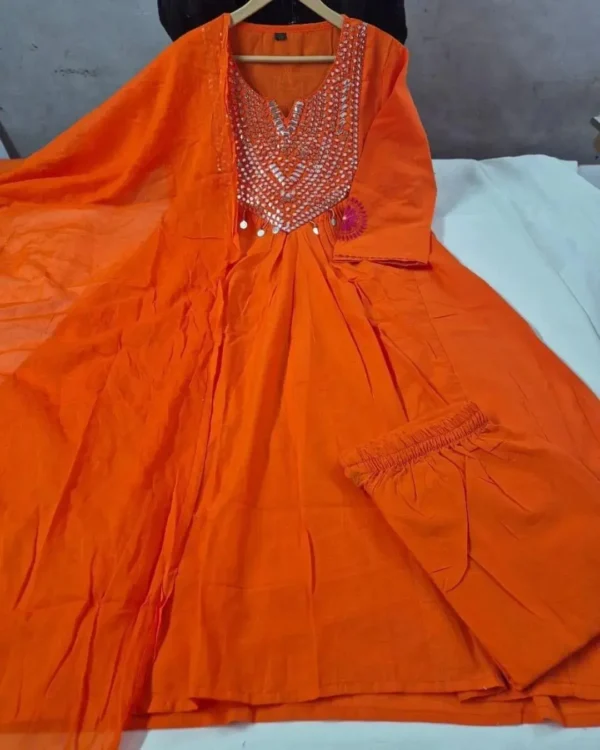 Floral Printed Cotton Anarkali Suit Set