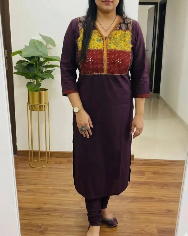 Floral Printed Cotton Kurti Pant Dupatta Set