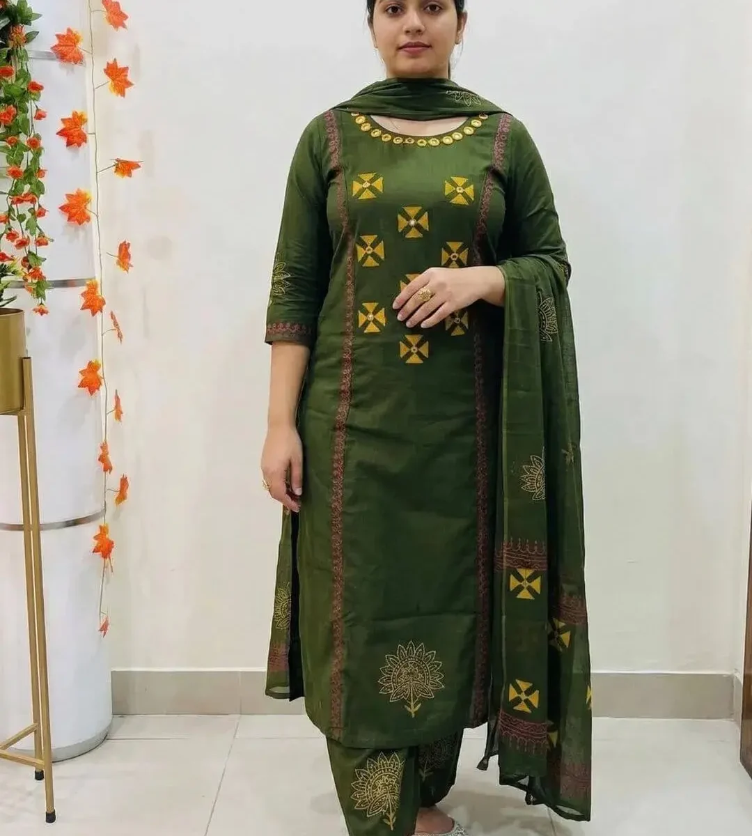 Floral Printed Summer Cotton Suit Set