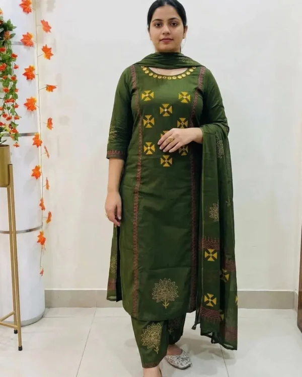 Floral Printed Summer Cotton Suit Set