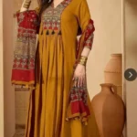 Floral Printed Yellow Cotton Suit Set