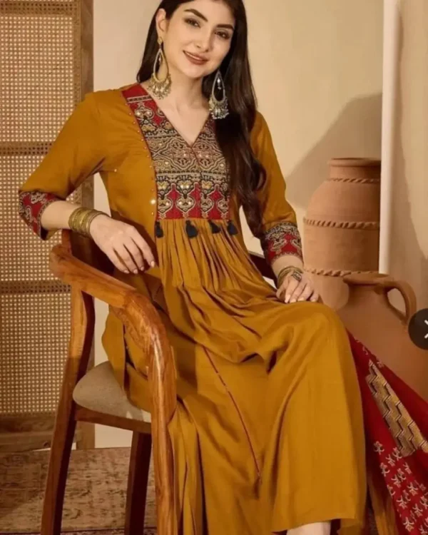 Floral Printed Yellow Cotton Suit Set