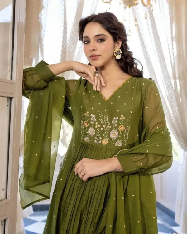 Green Colour Anarkali Suit​ Set