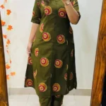 Green Colour ​Cotton Kurti With Pant