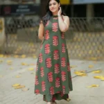 Green Cotton Sleeveless Kurti Pant Set