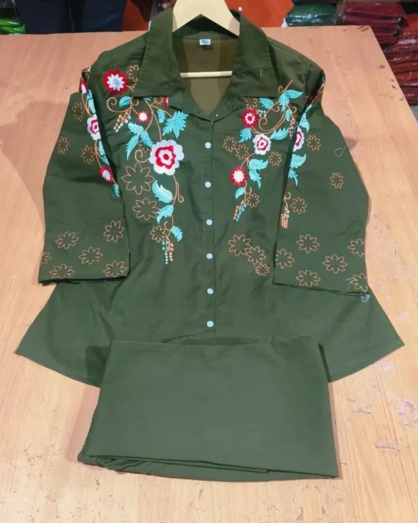 Green Floral Cotton Co-Ord Set