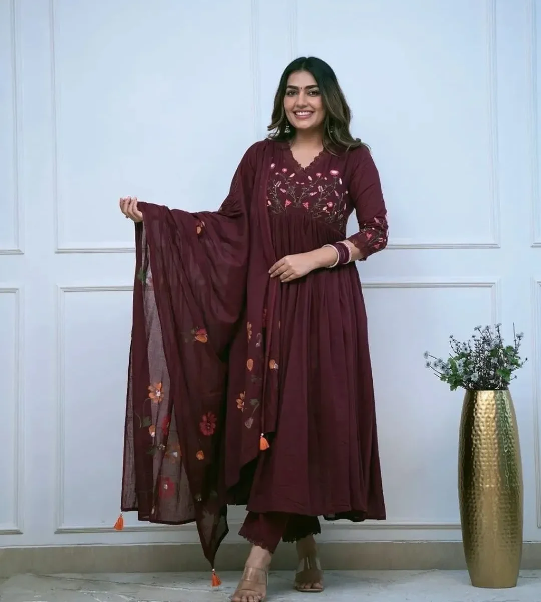Jaipuri Cotton Anarkali Suit Set