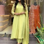 Lime Green Kurti With Pant Dupatta