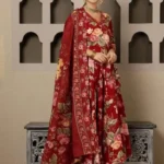 Maroon Angrakha Style Kurti Set