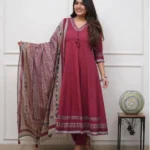 Maroon Kurti Palazzo With Dupatta