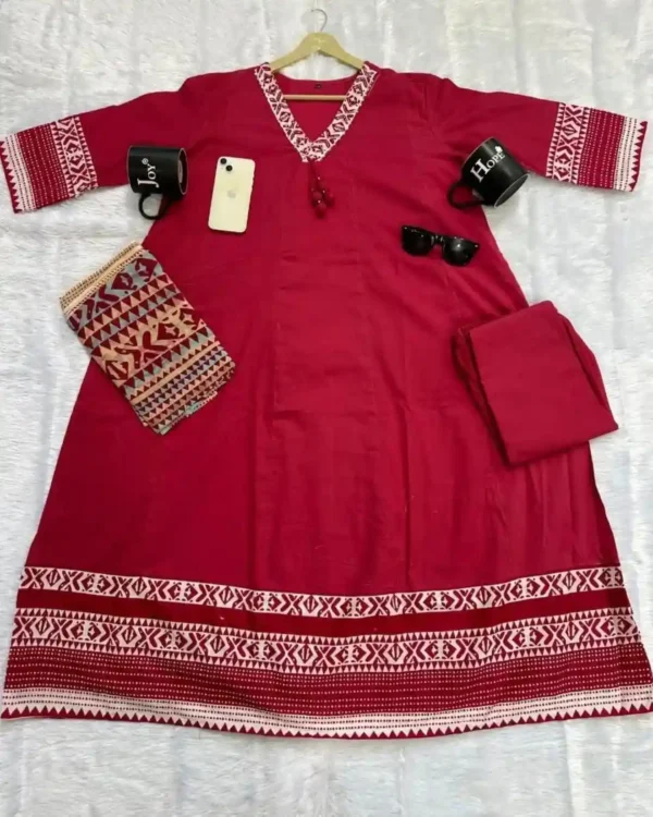 Maroon Kurti Palazzo With Dupatta