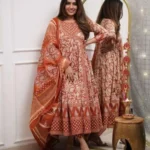 Multicolored Cotton Kurti Pant Dupatta Set