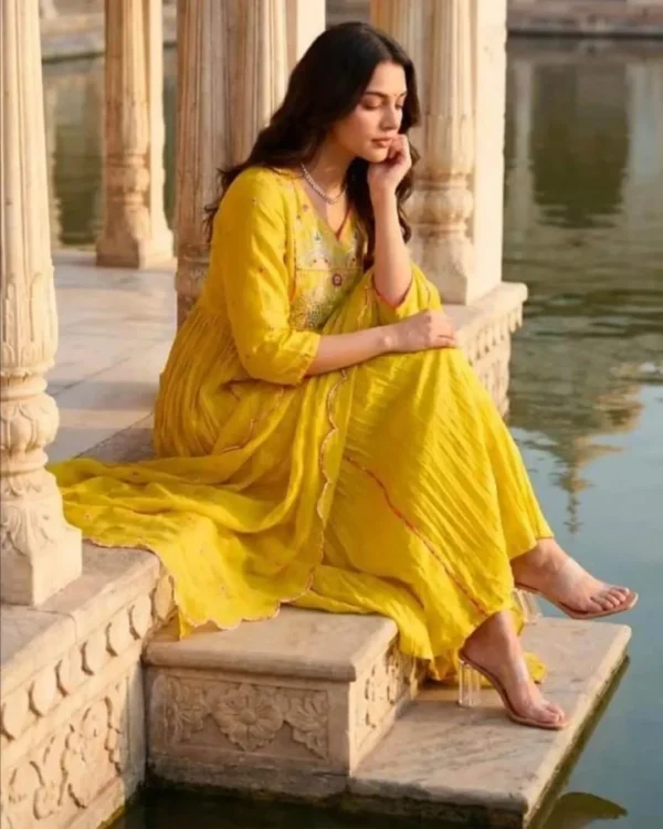 Mustard Yellow Cotton Suit Set