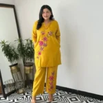 Mustard Yellow Kurti combination With Pant