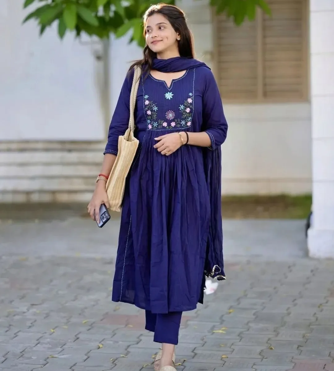Navy Blue Ghera Suit Set
