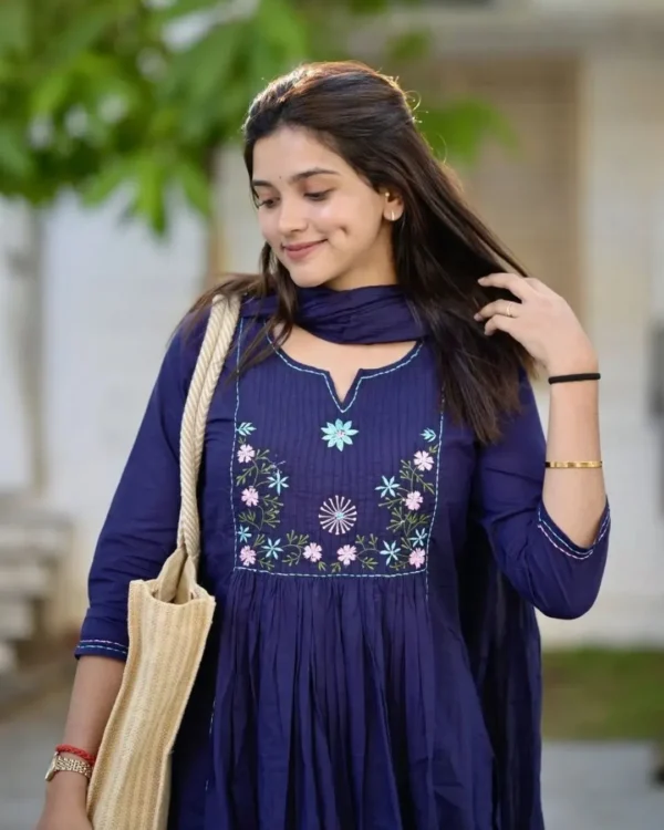 Navy Blue Ghera Suit Set
