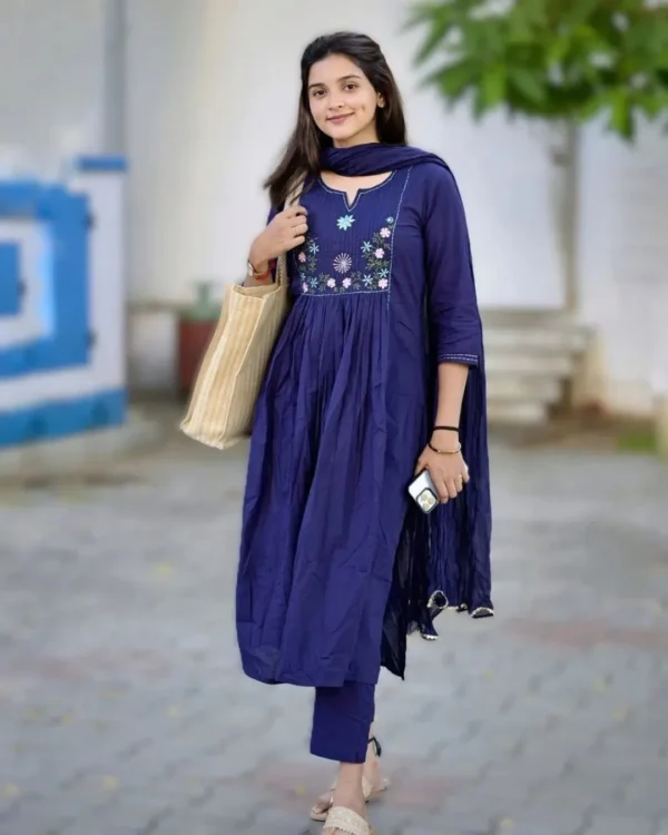Navy Blue Ghera Suit Set