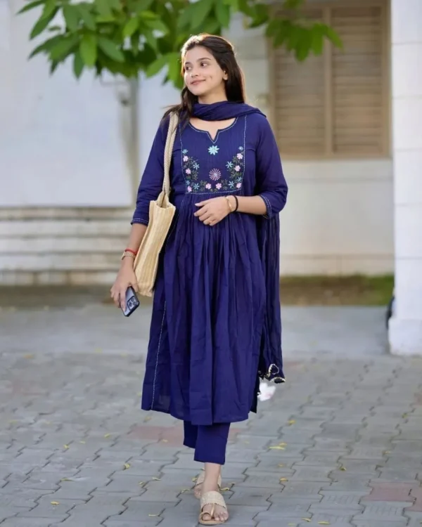 Navy Blue Ghera Suit Set