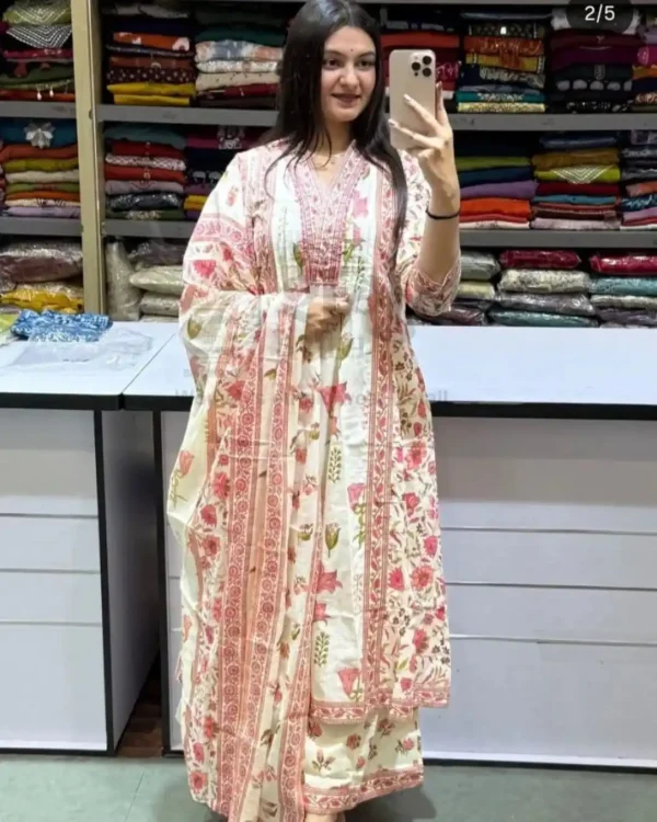 Off White Palazzo Salwar Suit Set