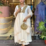 Off White Suit With Dupatta Set