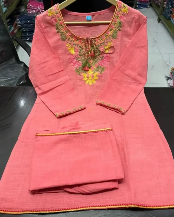 Office Wear Cotton Printed Kurti Pant Set