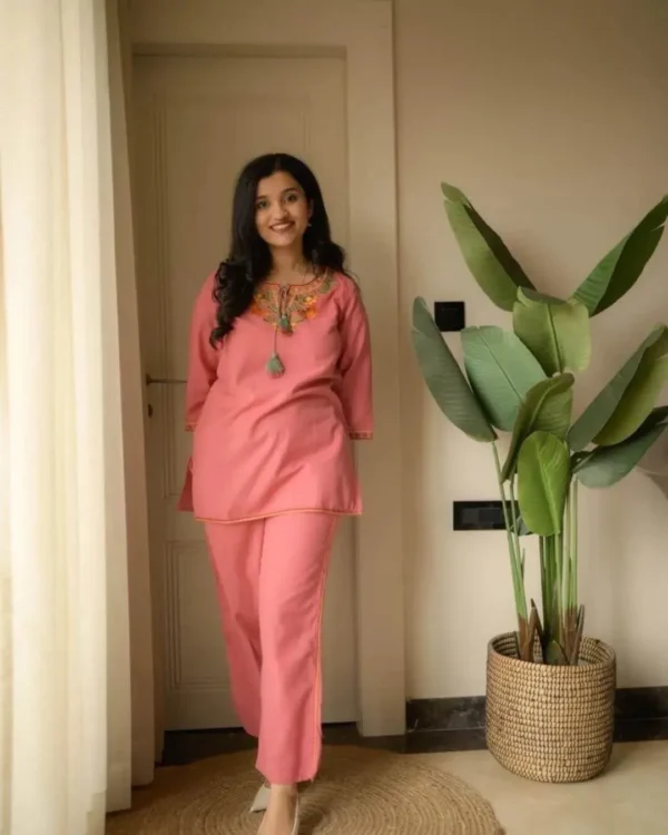 Office Wear Cotton Printed Kurti Pant Set