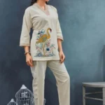 Office Wear White Kurti Pant Set