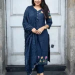 Party Wear Cotton Blue Suit Set