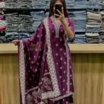 Party Wear Cotton Purple Suit Set