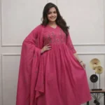 Pink Colour Kurti Combination Pant Dupatta Set