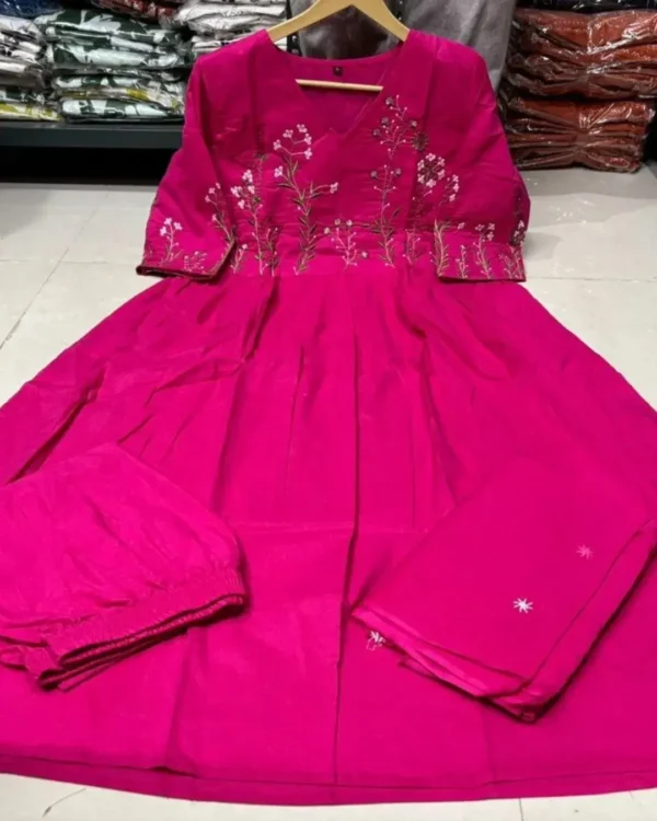 Pink Colour Kurti Combination Pant Dupatta Set