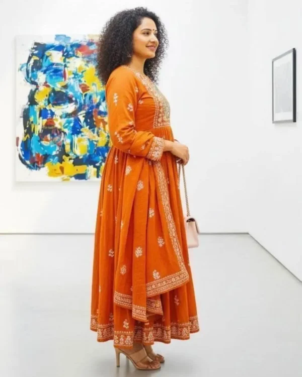 Printed Cotton Kurti Pant Dupatta Set