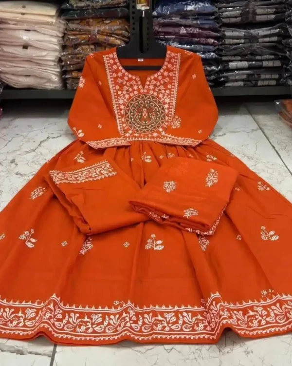 Printed Cotton Kurti Pant Dupatta Set