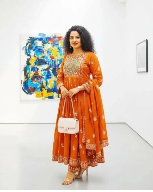 Printed Cotton Kurti Pant Dupatta Set