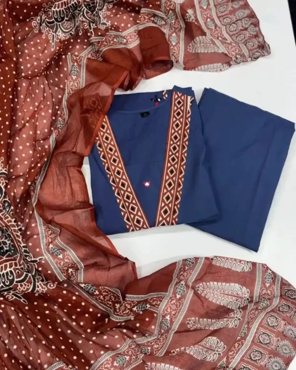 Printed Pure Cotton Suit Set With Dupatta